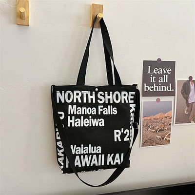 Newest Fashinable Women Canvas Crossbody Bag with Tote Handle and Letter Pattern