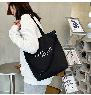 Newest Fashinable Women Canvas Crossbody Bag with Tote Handle and Letter Pattern