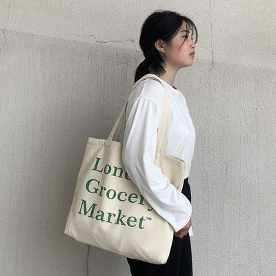 Large Capacity Cotton Canvas Tote Bag for Shopping Custom Logo Accepted