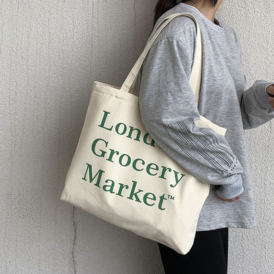 Large Capacity Cotton Canvas Tote Bag for Shopping Custom Logo Accepted