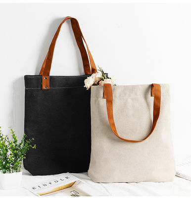 Medium Size Fashionable Reusable Canvas Cotton Tote Bags for Eco Friendly Shopping