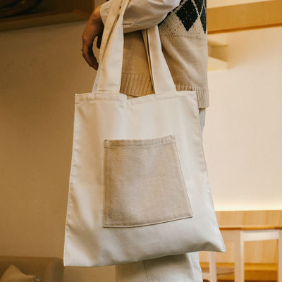 Medium Size Fashionable Reusable Canvas Cotton Tote Bags for Eco Friendly Shopping