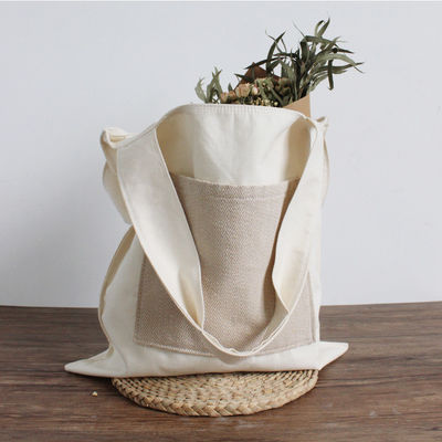 Medium Size Fashionable Reusable Canvas Cotton Tote Bags for Eco Friendly Shopping