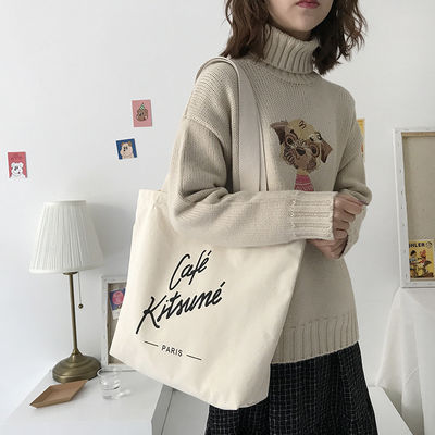 Customized Logo Customise Fashion Recyclable Shopping Cotton Bag Tote Bag Printed Canvas Bag