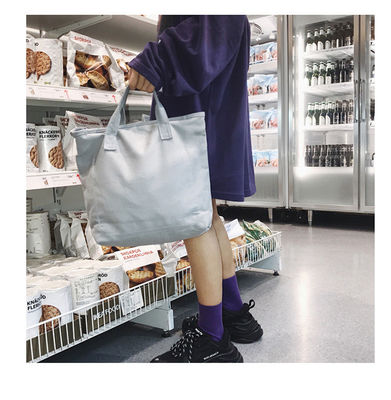 Accepable OEM/ODM Custom Logo Printing Large Capacity Shoulder Canvas Cotton Tote Bag
