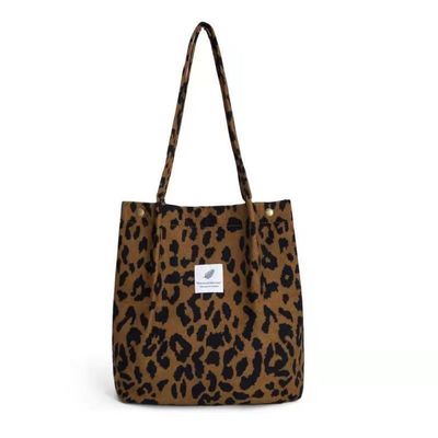 Convenient Canvas Shoulder Corduroy Tote Bag for Work Beach Lunch and Travel
