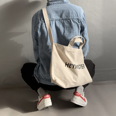 Custom Large Canvas Tote Bag Accepable OEM/ODM for Letter Print Cross Body Messenger Bag