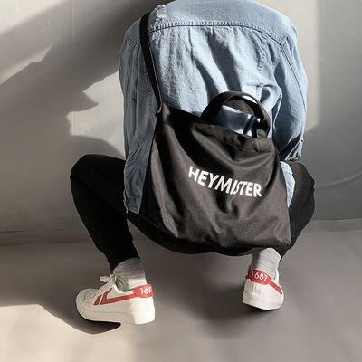 Custom Large Canvas Tote Bag Accepable OEM/ODM for Letter Print Cross Body Messenger Bag