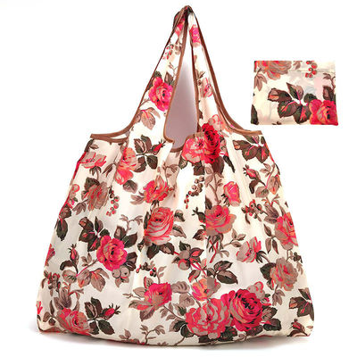 Newest Fashinable Style Eco Friendly Foldable Polyester Floral Shopping Bag for Women