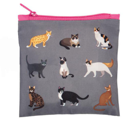 Handled Style REPT Dog's Woof Polyester Fabric Beach Bags Animal Folding Shopping Bag