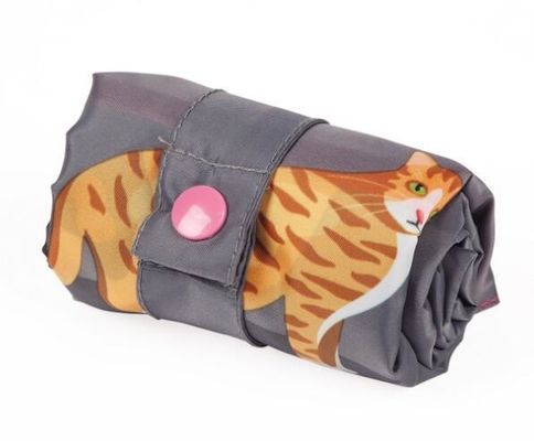 Handled Style REPT Dog's Woof Polyester Fabric Beach Bags Animal Folding Shopping Bag