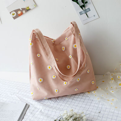 OEM/ODM Accepted Custom Logo Direct Embroidered Medium Size Shopping Cotton Tote Bag