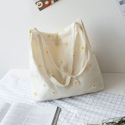 OEM/ODM Accepted Custom Logo Direct Embroidered Medium Size Shopping Cotton Tote Bag