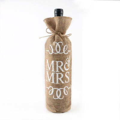 Jute Wine Bottle Covers with Drawstrings Reusable Wine Gift Bags in Customized Color