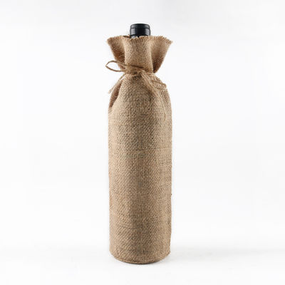 Jute Wine Bottle Covers with Drawstrings Reusable Wine Gift Bags in Customized Color