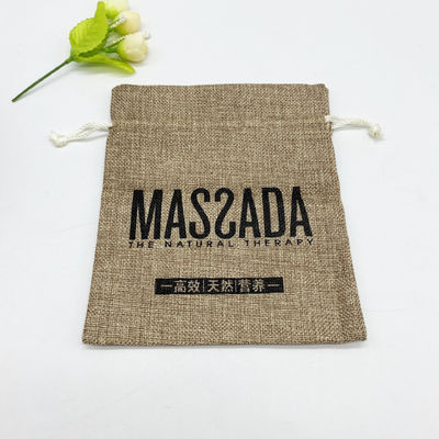 Custom Logo Jute Drawstring Pouch for Daily School Life Essentials and Organization