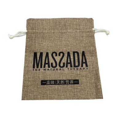 Custom Logo Jute Drawstring Pouch for Daily School Life Essentials and Organization