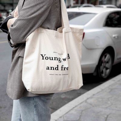 Customized Color Cotton Canvas Tote Bags with Handled Style and Printed Company Logo
