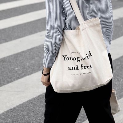 Customized Color Cotton Canvas Tote Bags with Handled Style and Printed Company Logo