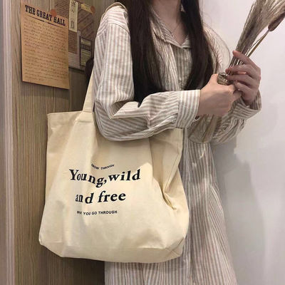Customized Color Cotton Canvas Tote Bags with Handled Style and Printed Company Logo