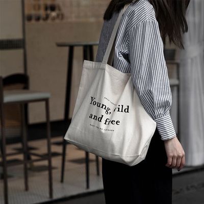 Customized Color Cotton Canvas Tote Bags with Handled Style and Printed Company Logo