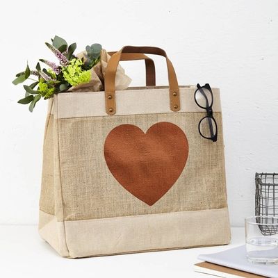 Daily School Life Recycled Custom Jute Bag Burlap Jute Tote Bags With Leather Handles