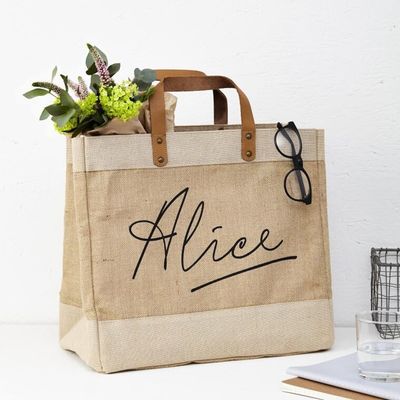 Daily School Life Recycled Custom Jute Bag Burlap Jute Tote Bags With Leather Handles