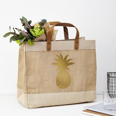 Daily School Life Recycled Custom Jute Bag Burlap Jute Tote Bags With Leather Handles