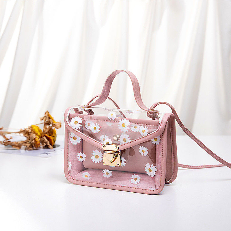 Small Daisy PVC Summer Korean Transparent Models Jelly Cell Phone Customized Tote Bag