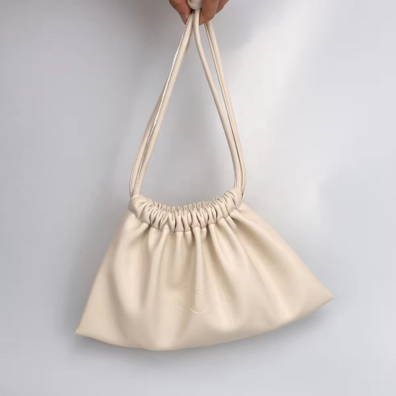 Customized Color Luxury Lady PU Leather Drawstring Cosmetic Pouch with Customized Logo