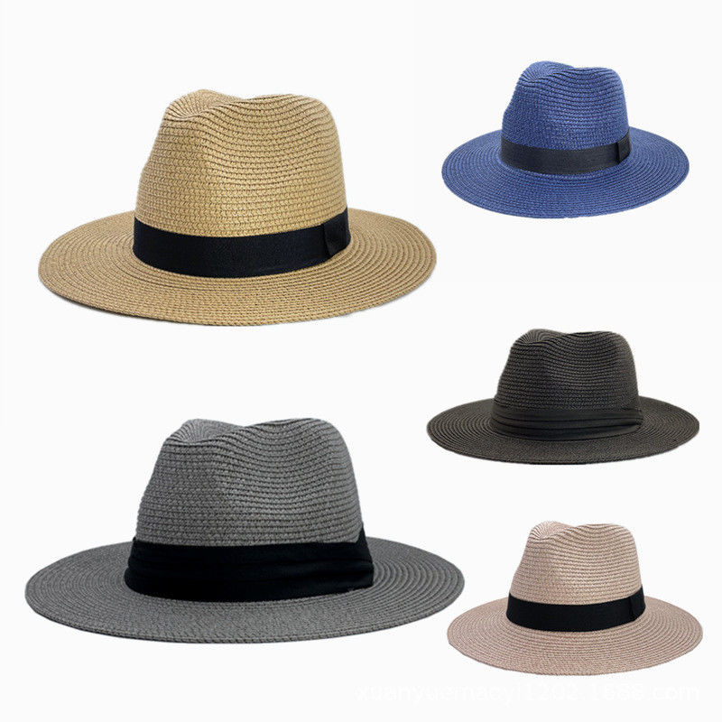 Sun Protection Beach Hat Panama Straw Material Adult Size 56-58cm Ideal for Men and Women