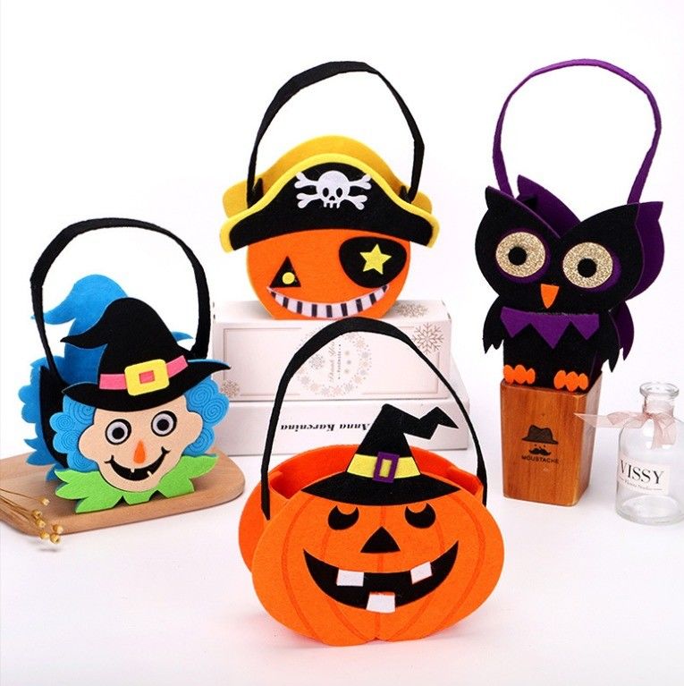 Halloween Non-woven Tote Bag with Ghost Pumpkin Felt Cloth Decoration Props