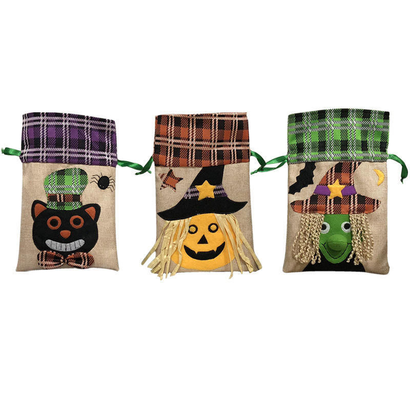 Customized Color Halloween Candy Bag with Drawstring Non woven Creative Gift Bag