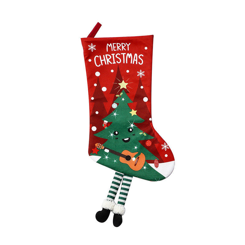 Open Closure Type Christmas Stocking Decoration Snowman Gift Bag for Fireplace Pendant