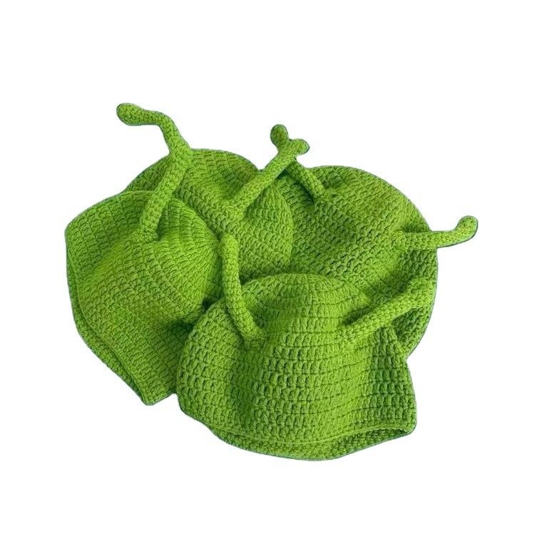Unisex Adult Hat Party Balaclava Monster Shrek Wool Winter Knitted Green Funny Beanie Skullies Hat for Handmade
