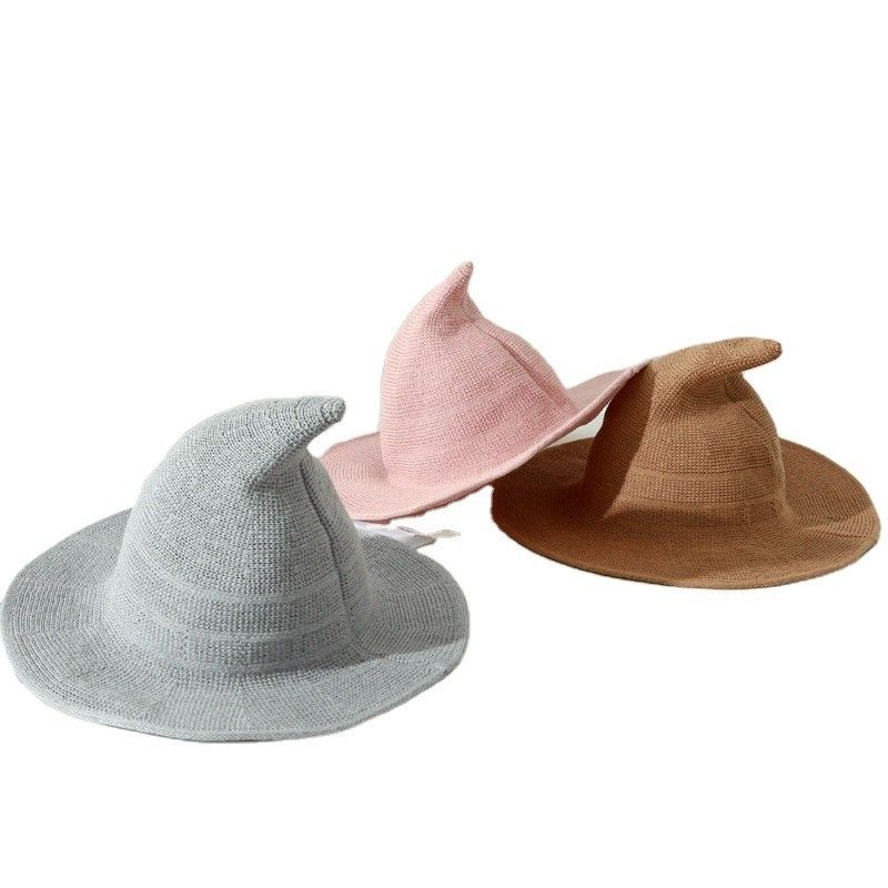2023 Halloween Party Witch Hat Unisex Wool Knit Hat for Fashionable and Versatile Style