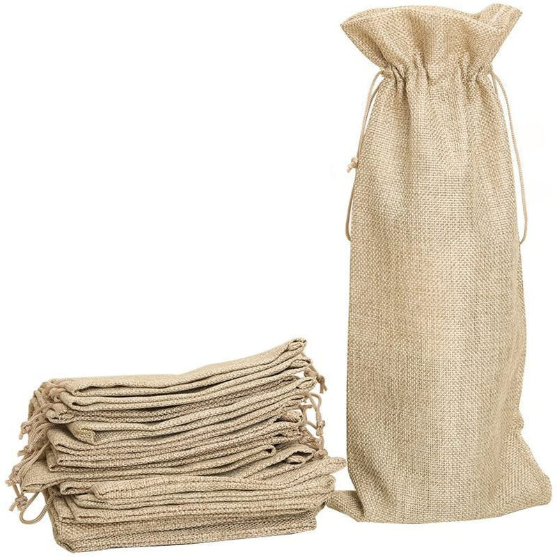 Accepable OEM/ODM Nature Color Jute Pouch Drawstring Bag for Eco Friendly Hemp Storage
