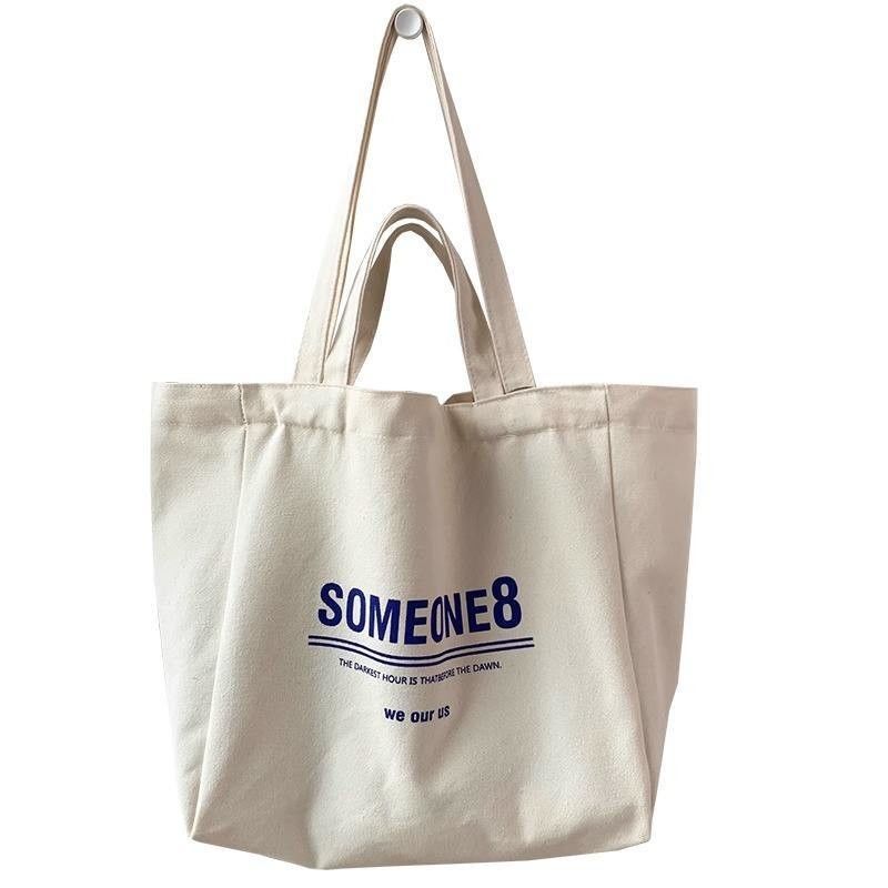Custom Logo Acceptable Double Handle Cotton Tote Bag for Western Style Tennis Racquet
