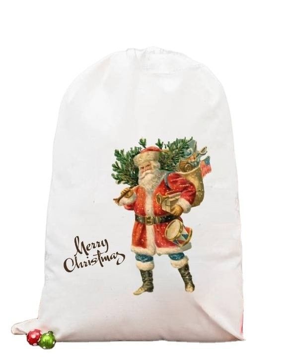 Customized Color Sublimation Christmas Drawstring Bag for Customized Gift Wrapping