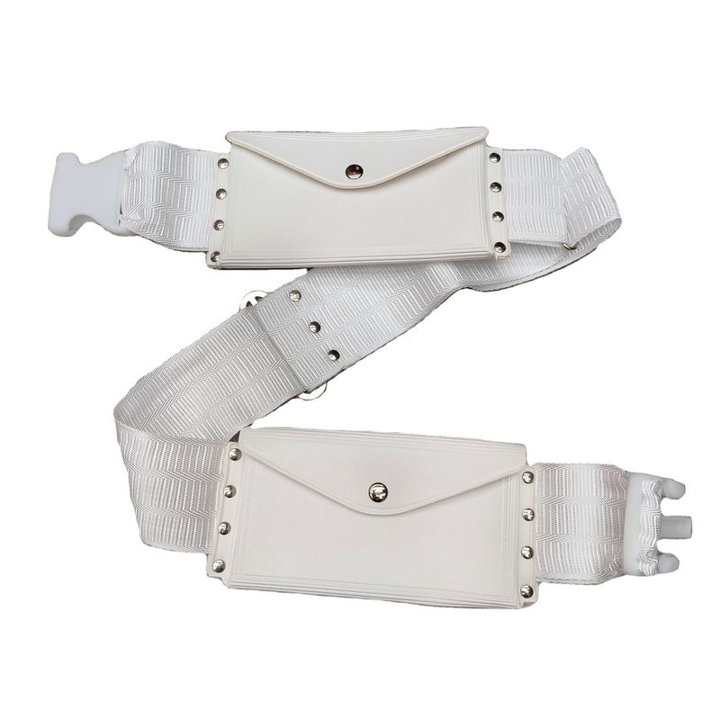 Soft-loop Style Water Resistant Hajj White Belt Umrah Waist Bag for Medium Size Travel