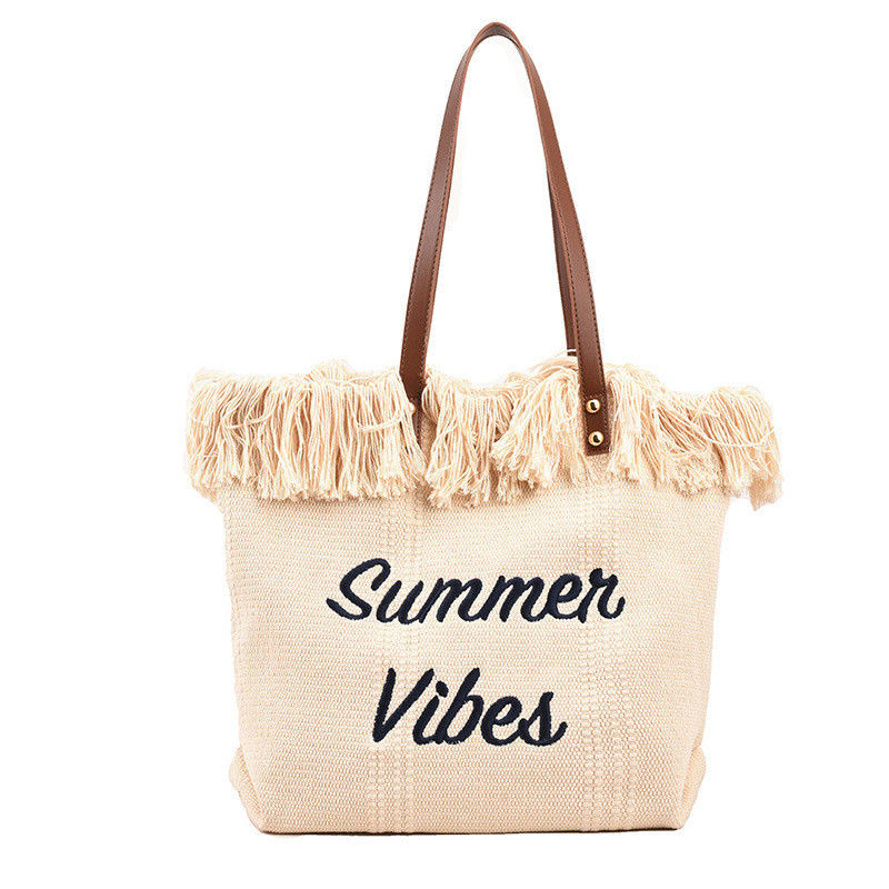 Stylish Ostrich Pattern Canvas Handbag Ideal for Casual Summer Outings and Shopping