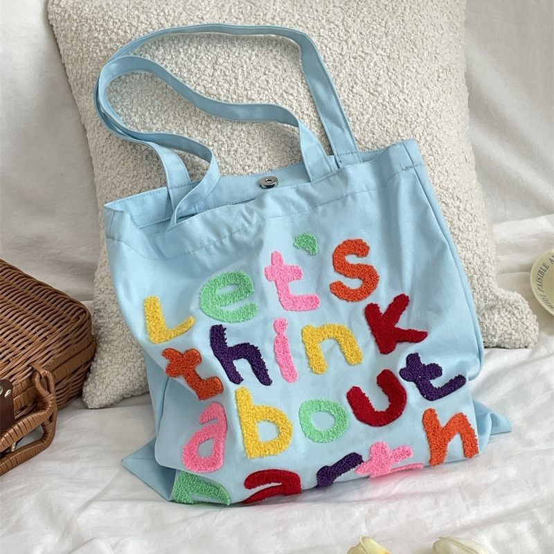 Custom Logo Accepted Ostrich Pattern Cotton Tote Bags for Eco Friendly Shopping