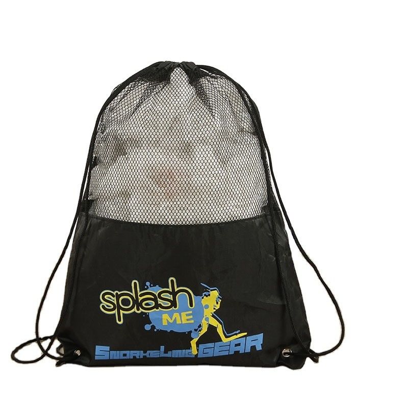 Mesh Polyester Gift Drawstring Bag Recycled Nylon Polyester for Reusable Sport Bags