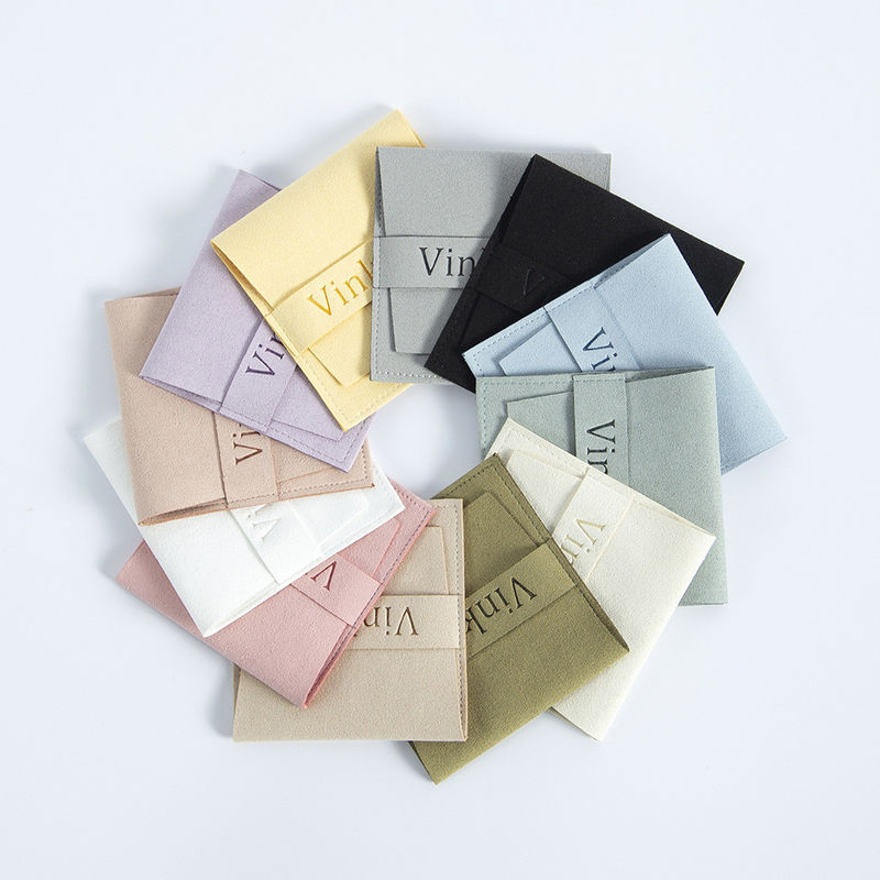Custom Logo Accepted 6.2*6.2 Cm Multi-color Velvet Flip Cover Fashion Necklace Jewelry Storage Bag