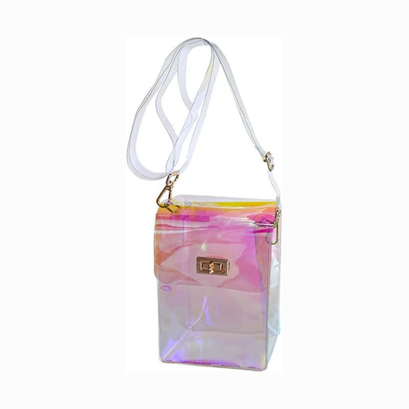 2024 Summer Transparent Women Hand Bag Jelly Square Chain Bag for Casual Tote Sale