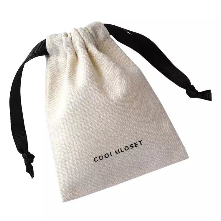 Personalized Colorful Custom Soft-loop Cotton Drawstring Bag Pouch for Dust-proof
