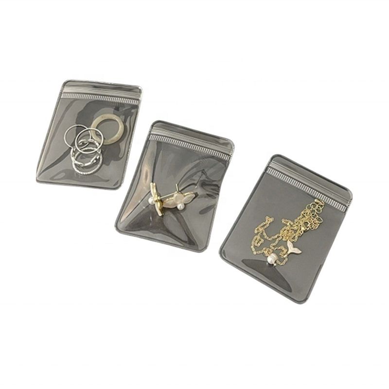 Custom Zip Lock Jewelry Packaging Bag PVC Clear Mini Zipper Pouch with Reusable Logo