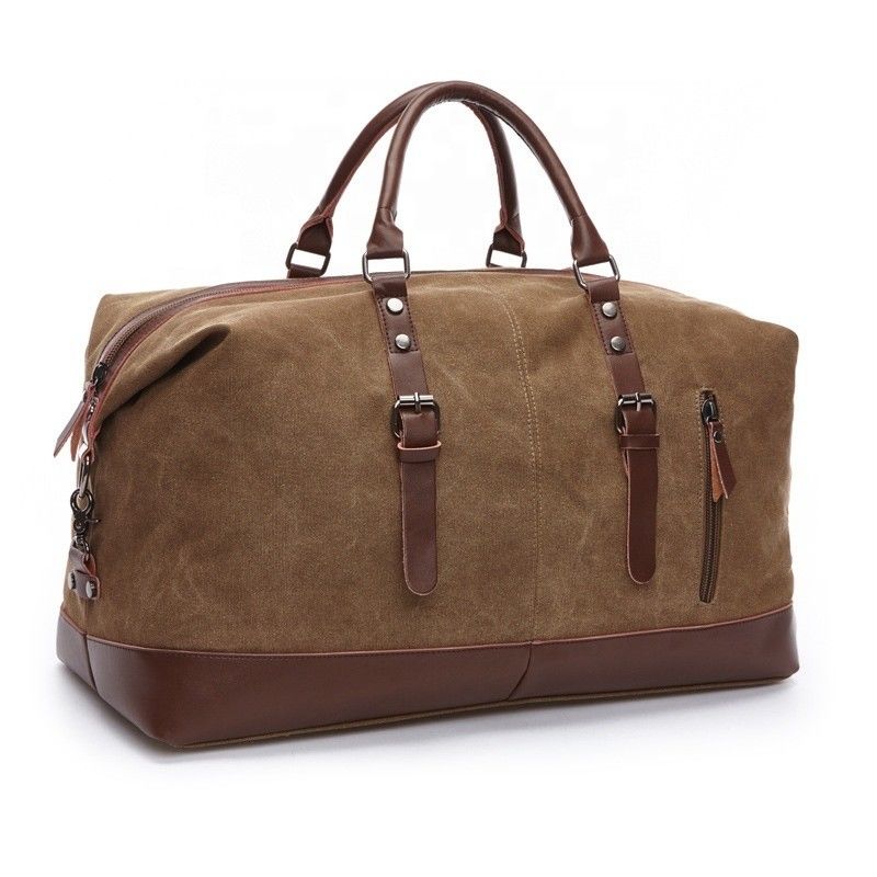 Waterproof and Wear-resistant Color Fading Treatment Canvas Travel Bag for Short Trips