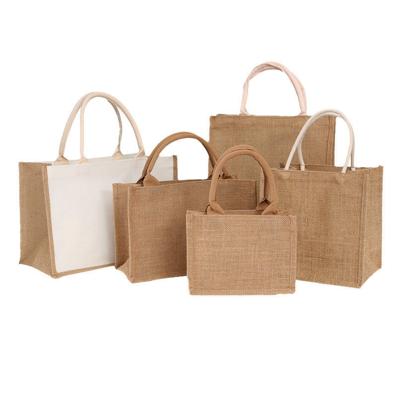 Accepable OEM/ODM Jute Bag With Custom Logo for Reusable Eco Friendly Shopping at Beach