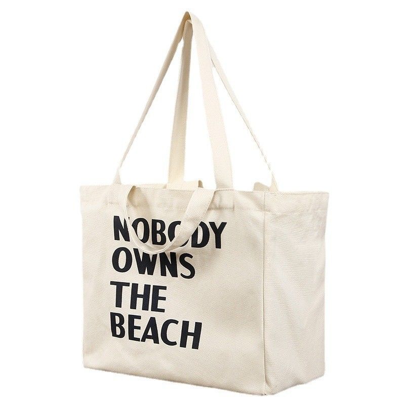 Medium Size Reusable Canvas Shopping Bags with Customized Print Design